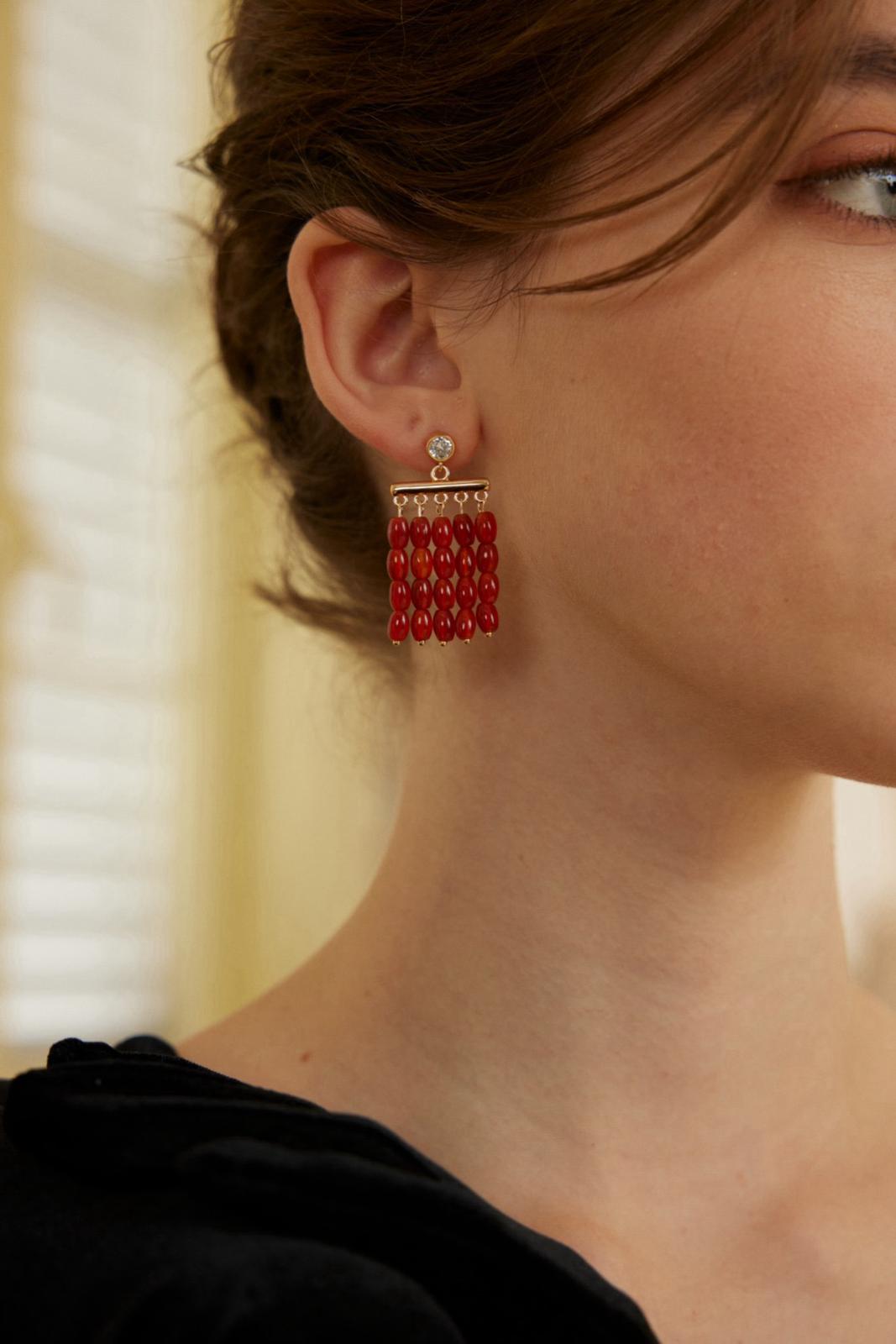 Whispers of Crimson|S925 Silver Agate Dangle Earrings