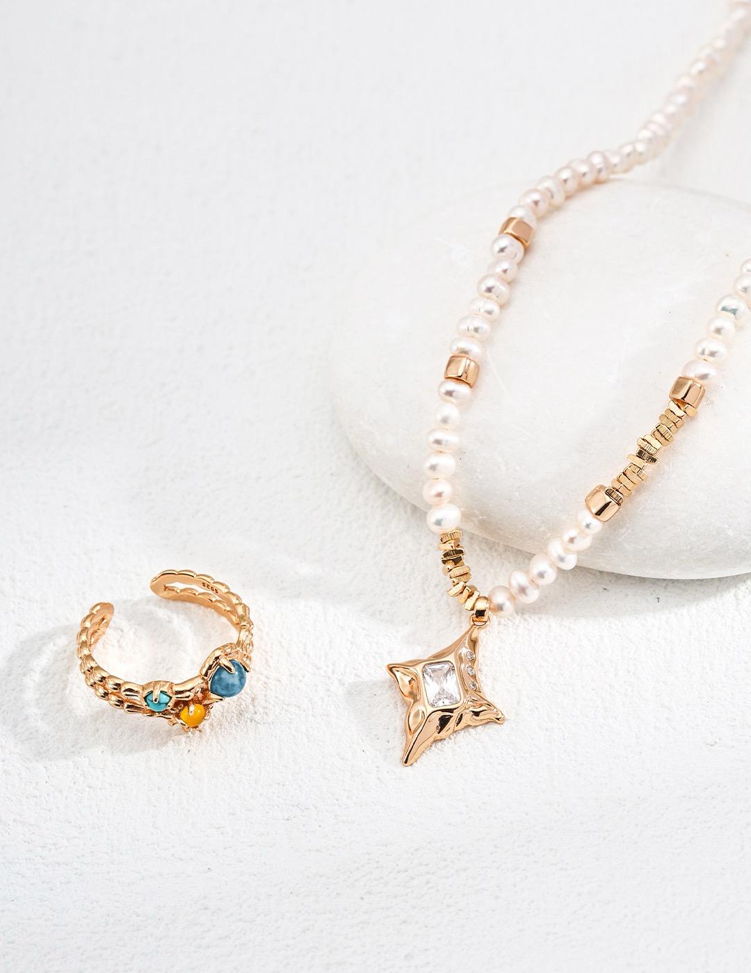 Starlit Gleam｜S925 Pearl Necklace with Zircon Pendant